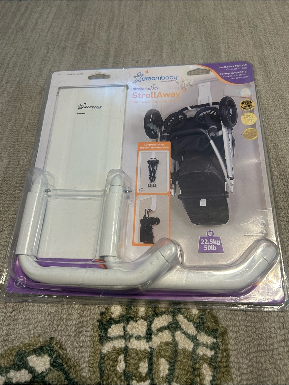 StrollAway Stroller Buddy Hook - White